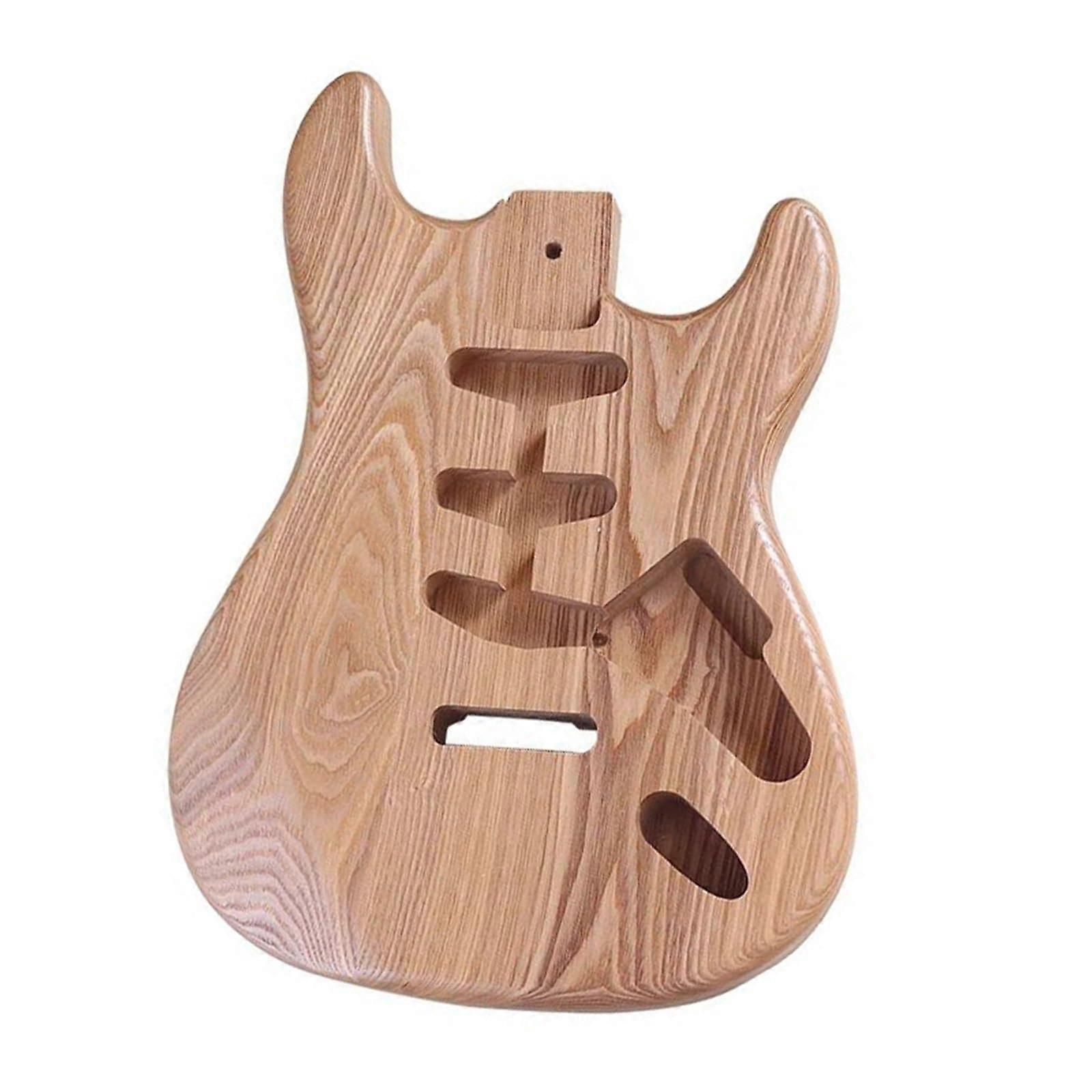 Electric Guitar Body Kit Made of Ash Wood for DIY Projects, Natural Material, Compatible with Standard Electric Guitar Models