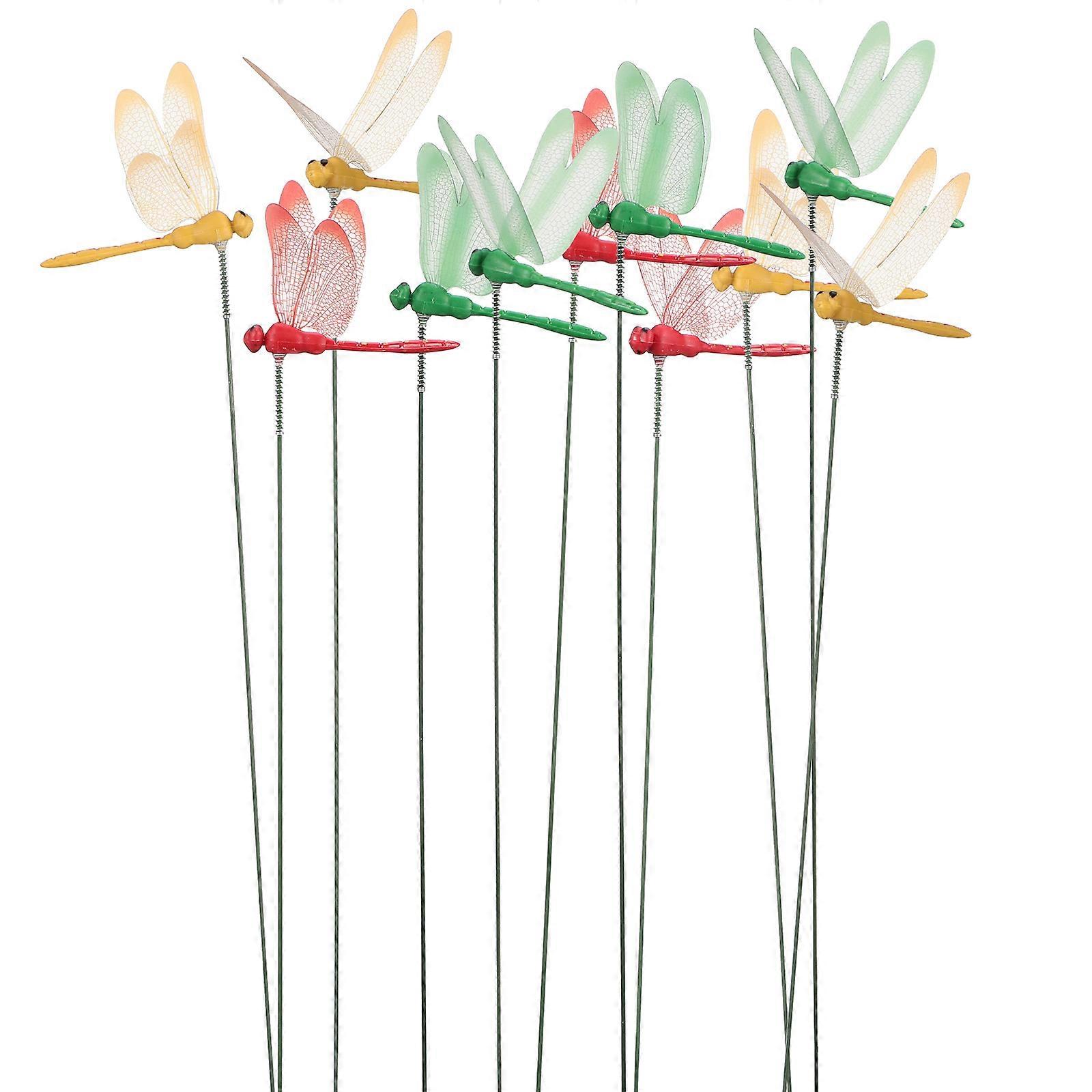 Dragonfly Garden Ornament For Potted Flowers 16Set