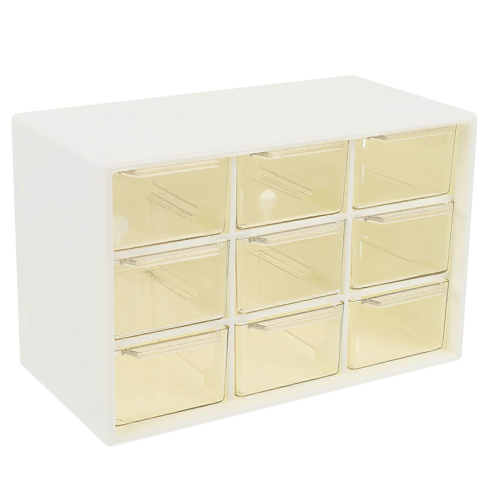 Makeup Storage Case Drawer Type Storage Box Cosmetics Container Home Storage Case 17.8X11.7cm White Plastic Storage Organizing 1Set