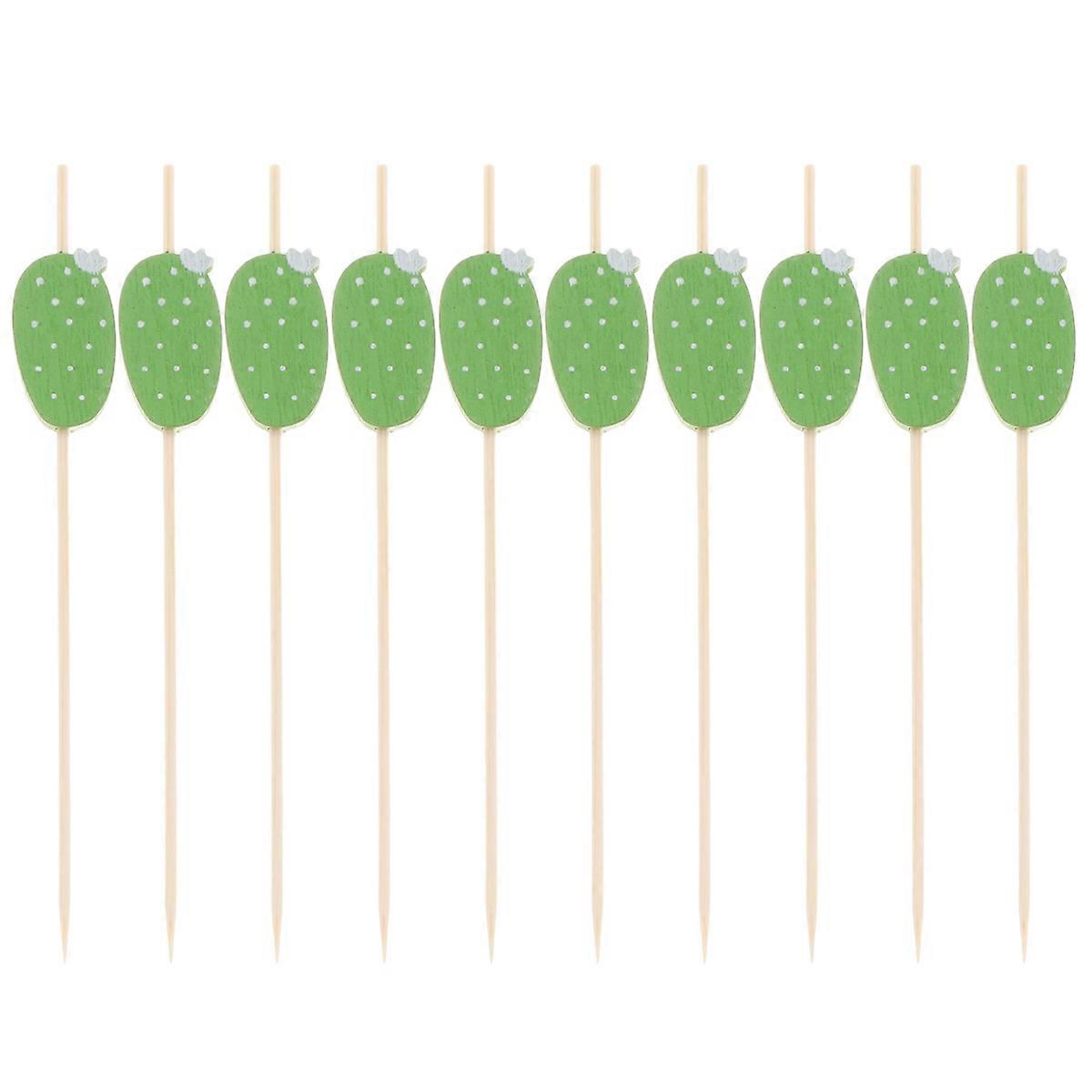 Fruit Decoration Picks Simple But Delicate Design Cocktail Pick 100Pcs Wood Anniversary Supplies