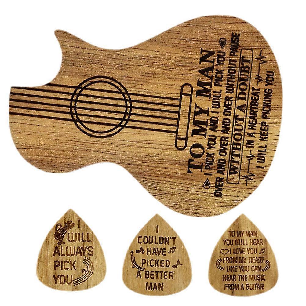 Guitar Shaped Plectrum Holder Multi-Functional Design Prevent Damage present for Guitarists 1Set