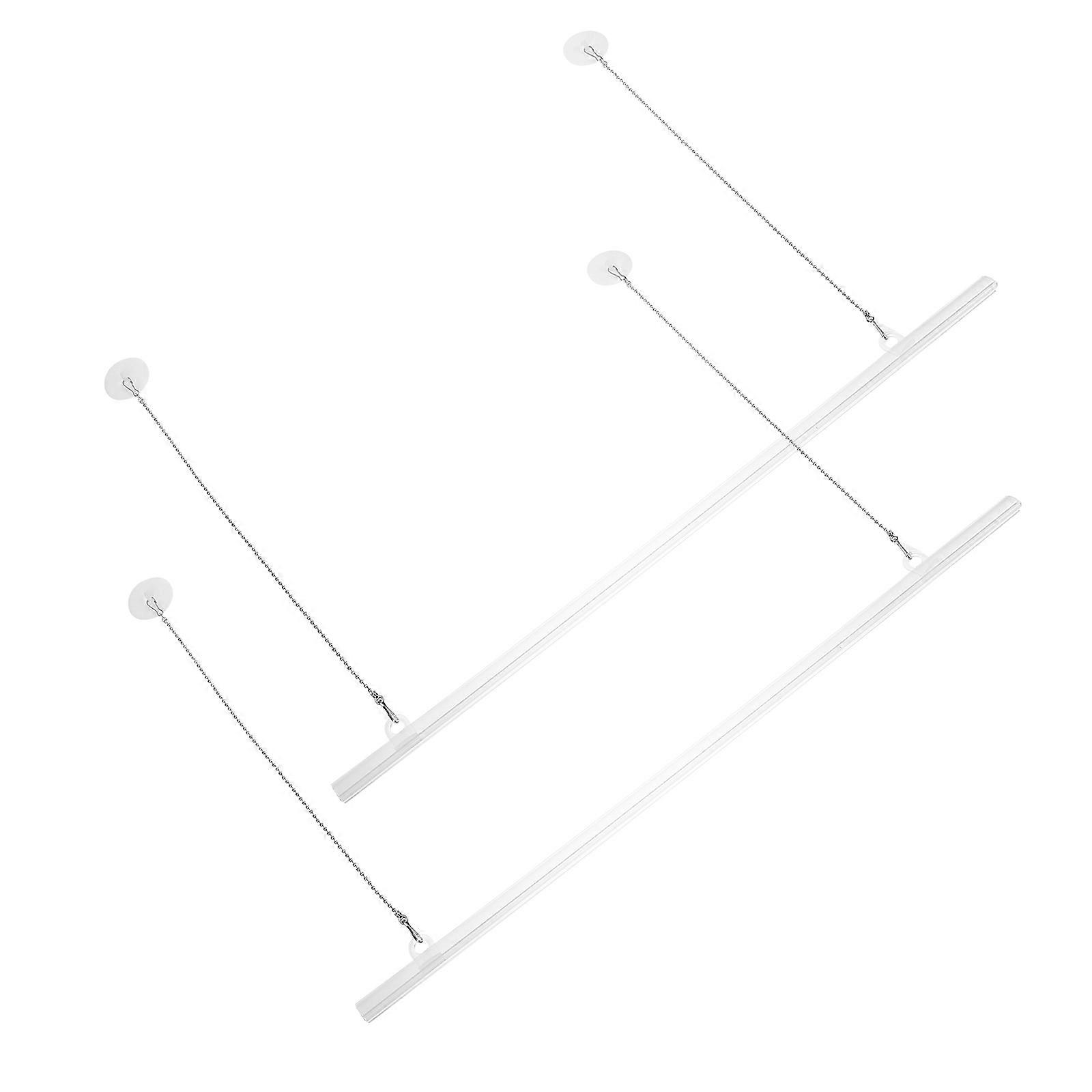 Hanging Poster Holder Metal Rod Shape Adjustable Height For Malls Exhibitions 44.50X1.30X0.80CM 2Set