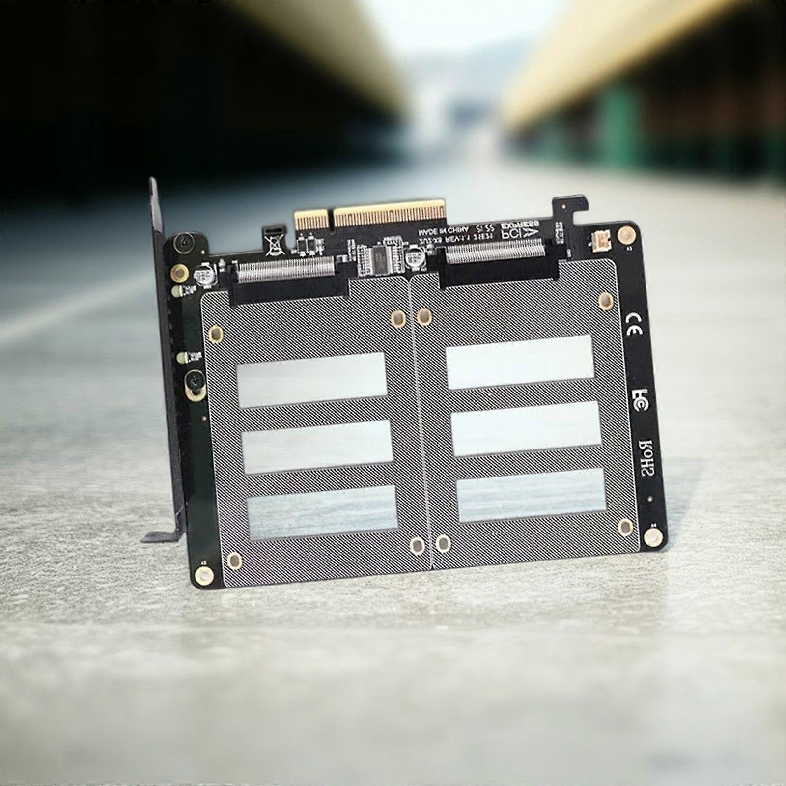 U.2 SSD to PCIe X8 Adapter PCIE 4.0 to Dual 2x U.2 SFF-8639 Disk Riser Card 20Bh