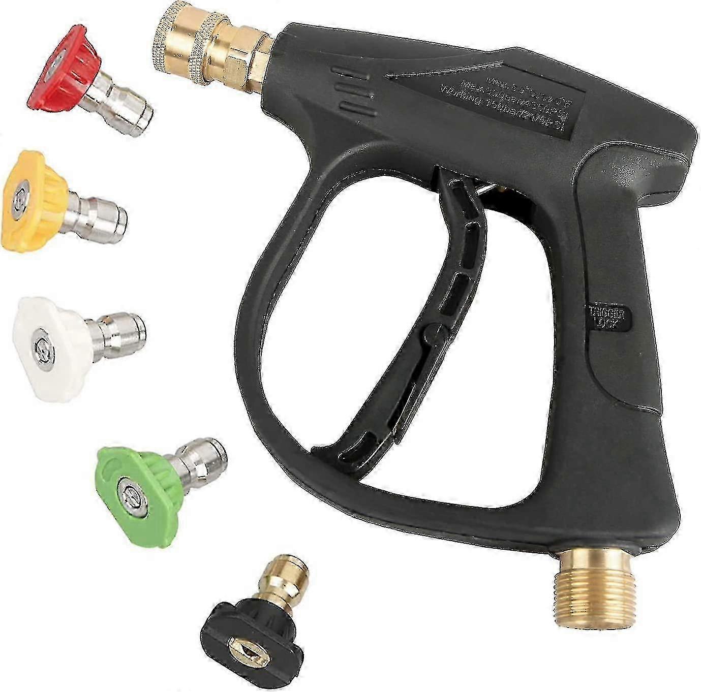 High pressure cleaning gun with quick connect nozzle in 5 colors