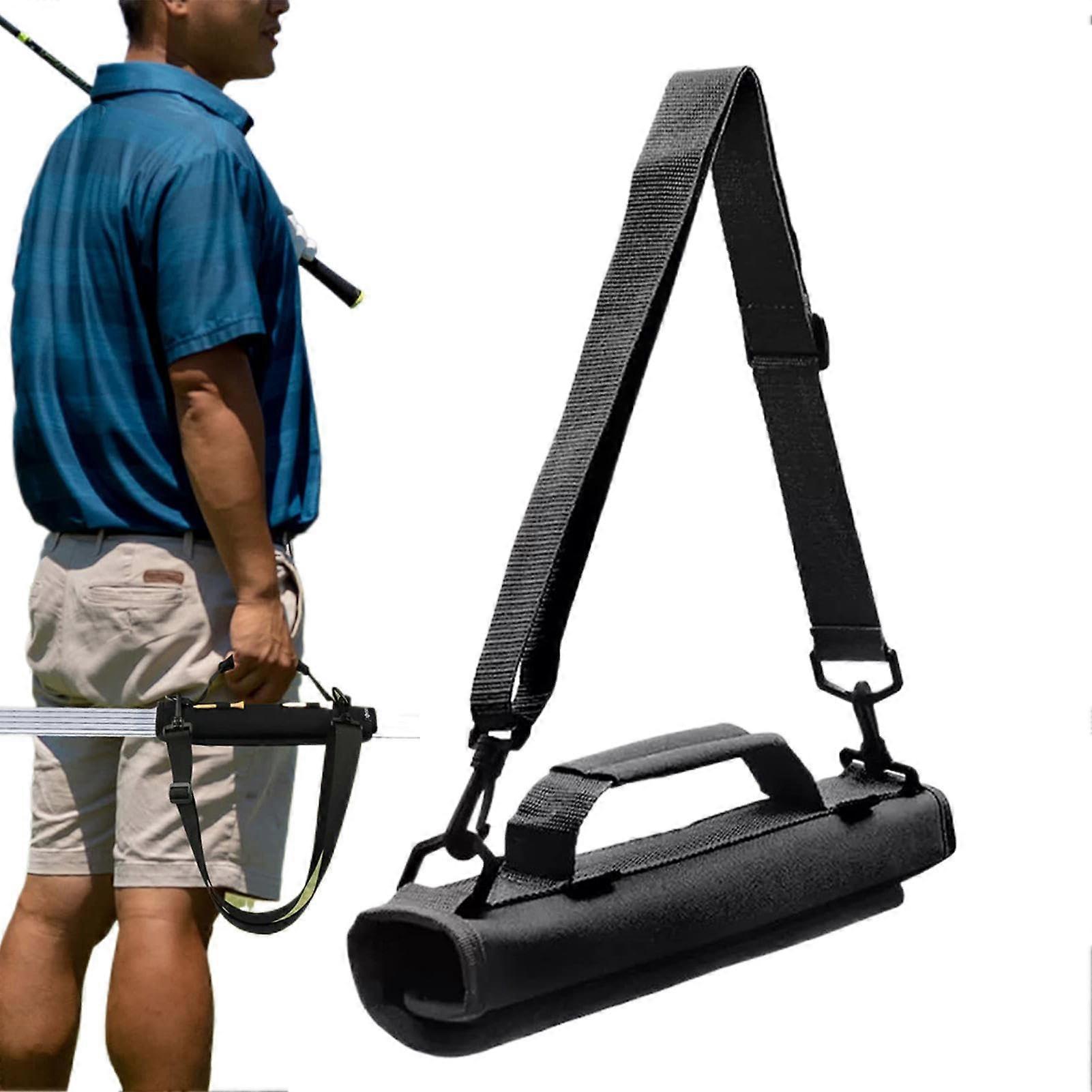 Golf Carry Bag for Men - Lightweight Black Golf Club Travel Bag with Handle and Ball Bag for Driving Range & Course Training