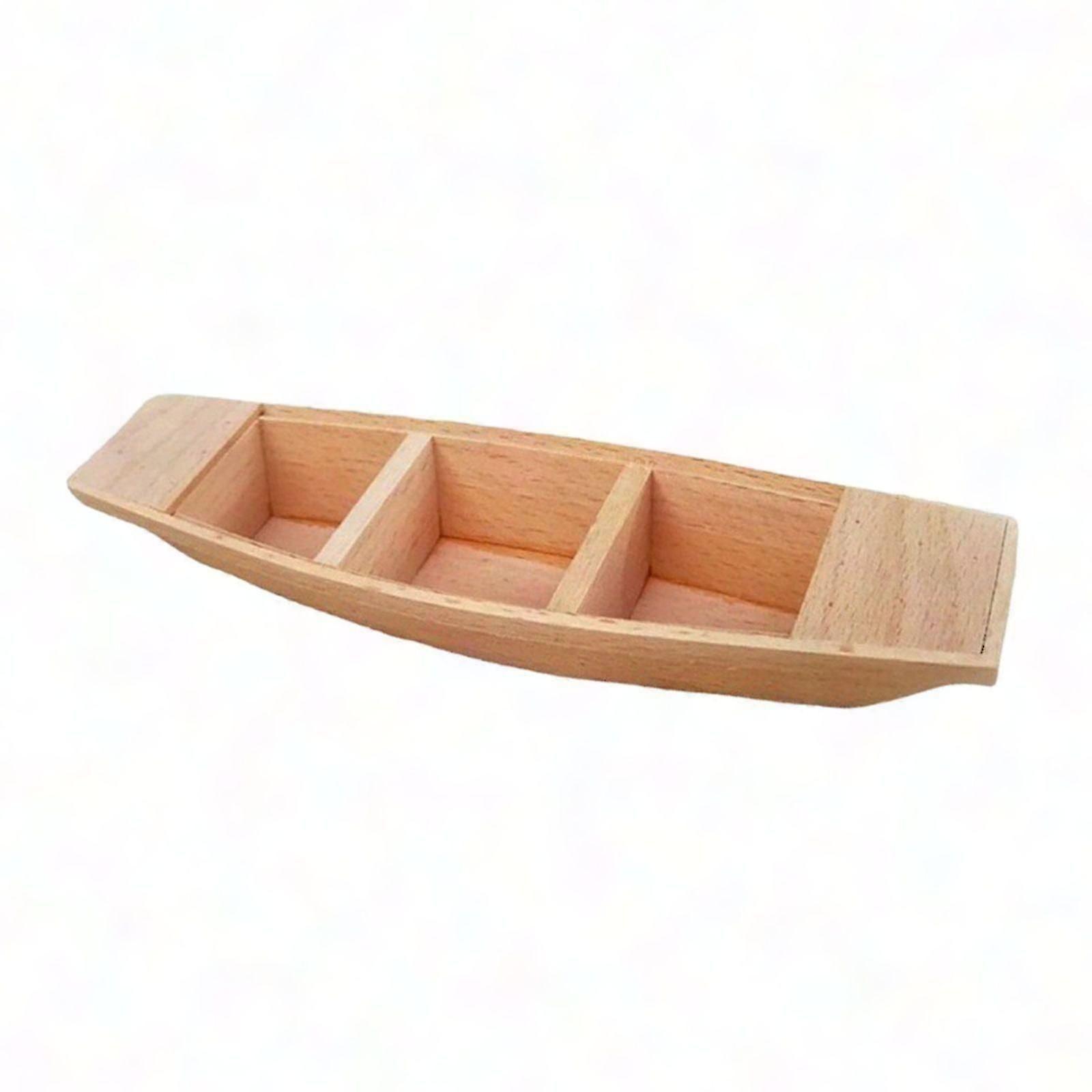 Hölzernes Fischerbootmodell für Regal Tabletop Beach Dcor