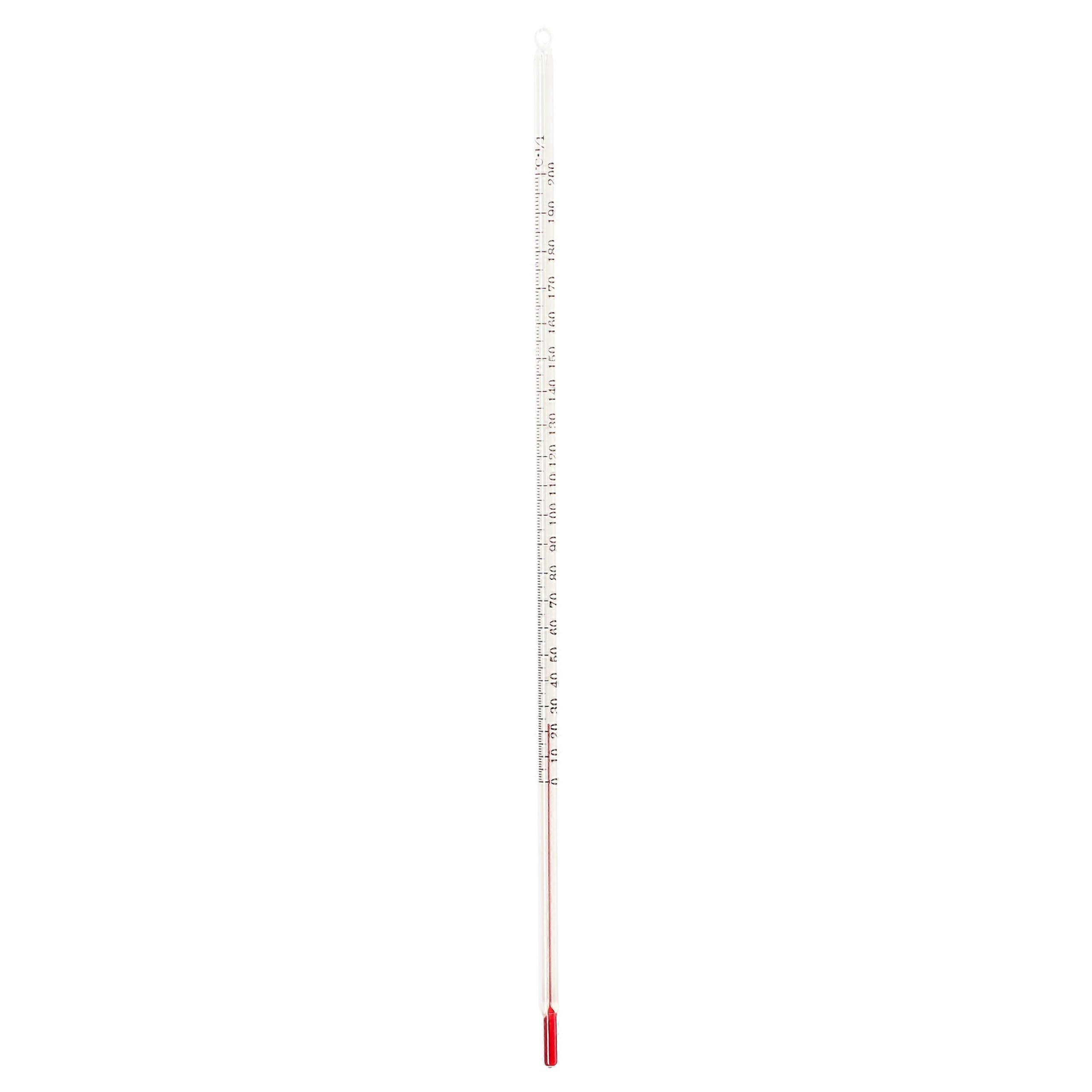 Laboratory Thermometer Glass 0200°C Analogue 30 cm Long Acid and Solvent Resistant