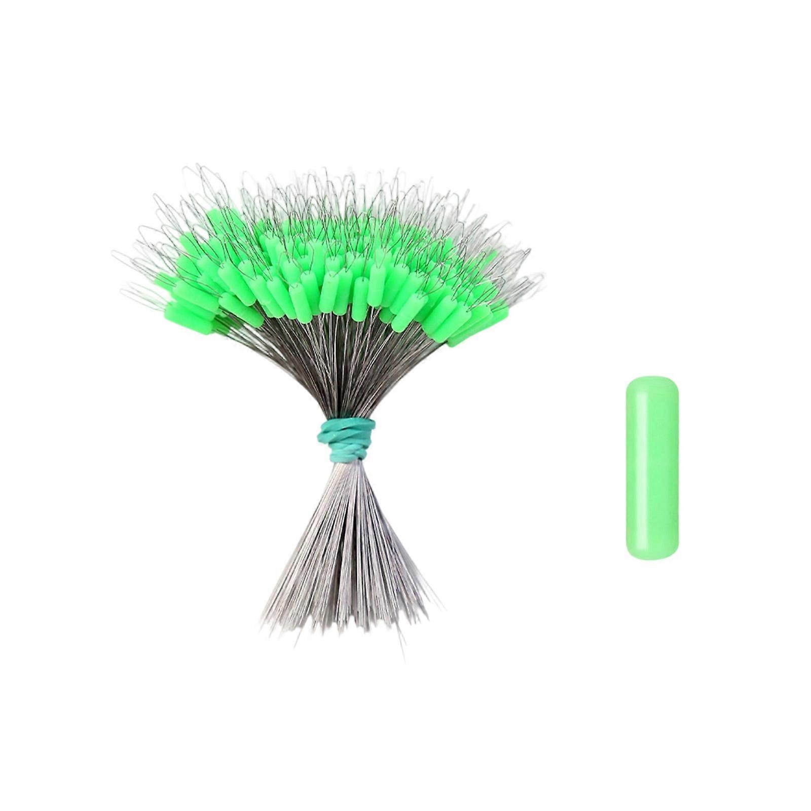 300Pcs Space Bean Fishing Bobbers Stoppers Float Sinkers Stops for Fishing Line Oval/Cylinder Float Stop Stoppers Green S