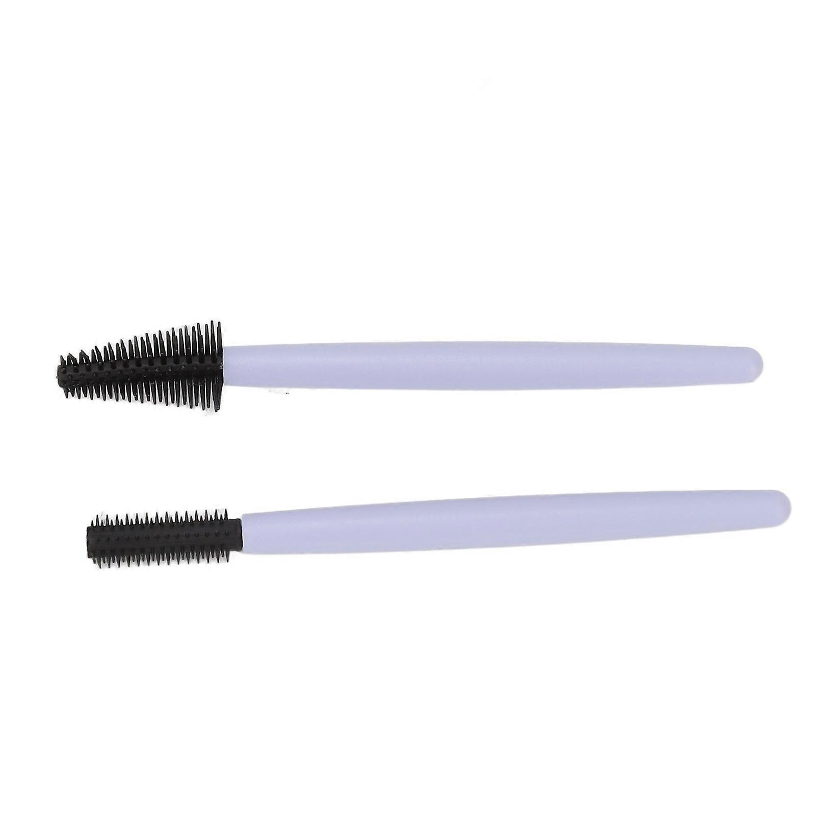 2pcs Eyelash Brush Silicone Eyebrow Elastic Portable Reusable Mascara Wands for Makeup Blue