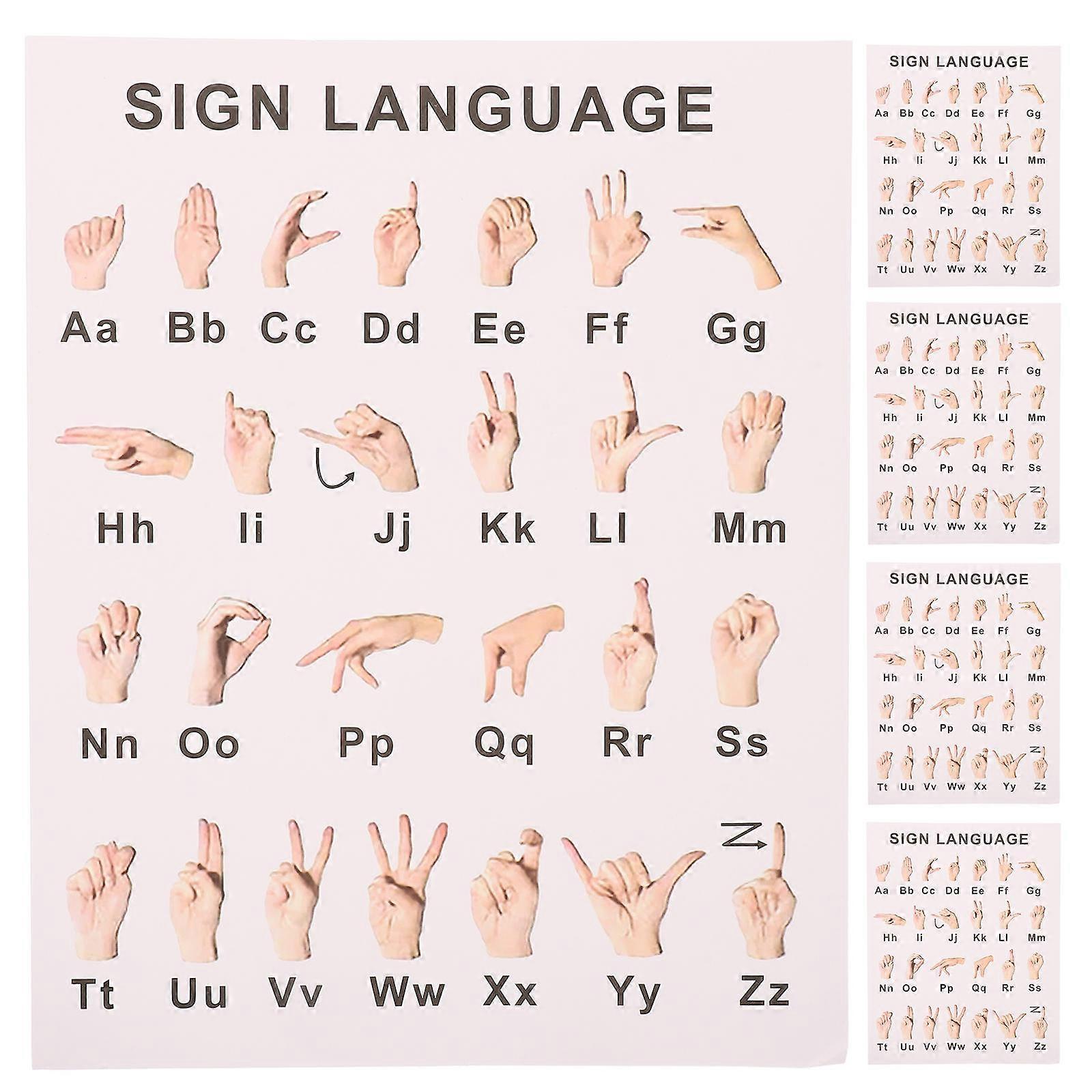 8pcs Gesture Language Posters ASL Alphabet Charts for Home, School, Playroom Decor Interactive Learning Tool for All Ages, Classroom Wall Art with