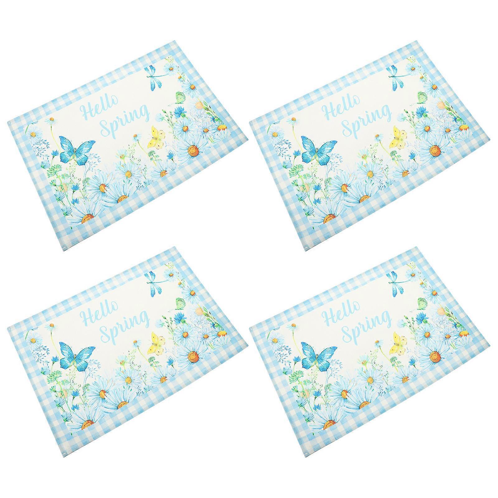 For Dining Table Anti-Scald Festival Decoration Cotton 48x33cm 4Set