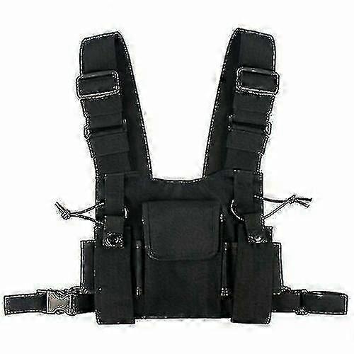 Handheld Radio Harness & Chest Pouch Rigging Case for Two-Way Walkie Talkies - Comfortable Vest Pack for Outdoor Use
