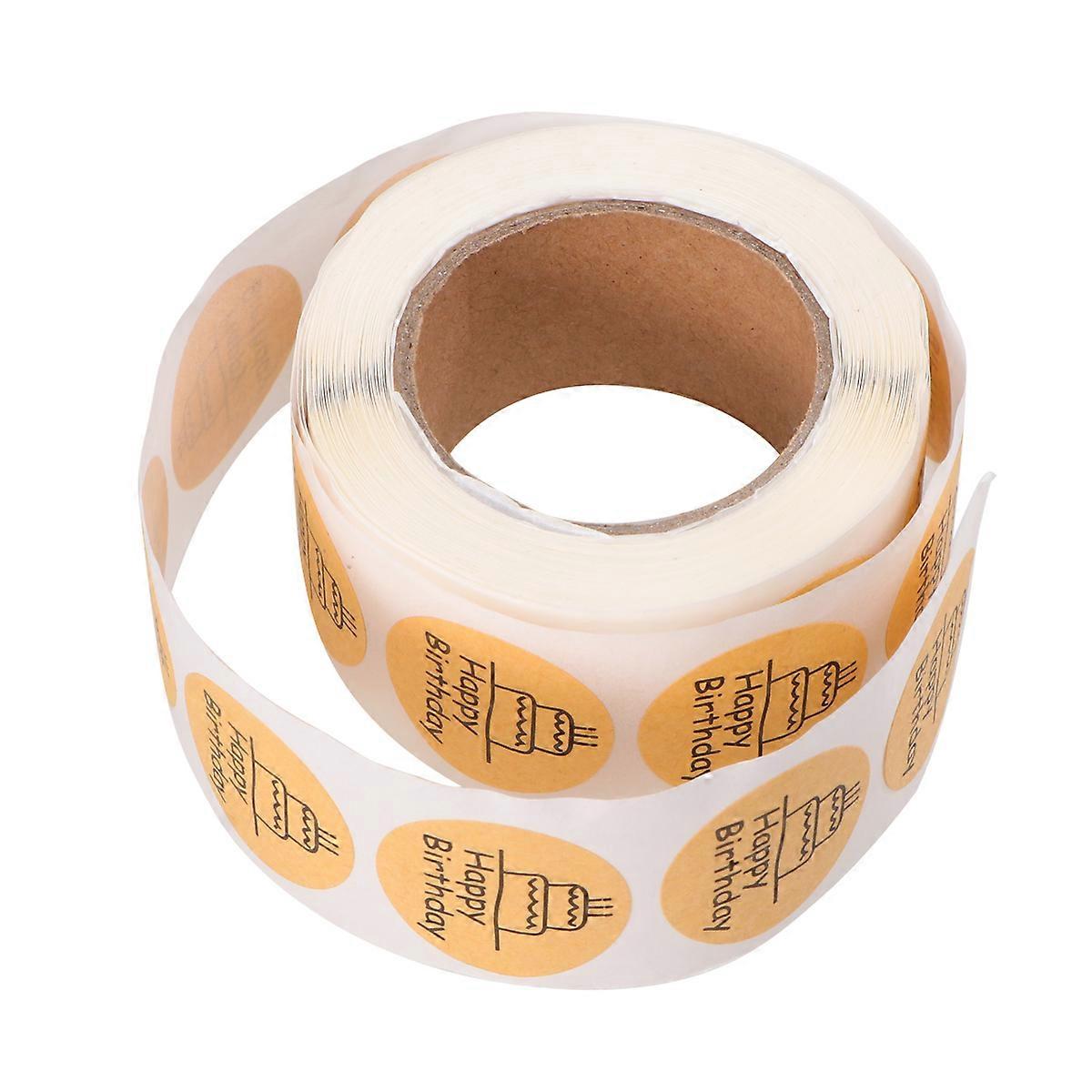 Packaging Stickers Baking Labels Multi 2.5*2.5cm Kraft Paper Firmly Stick Sealing for present Wrapping 1 Roll