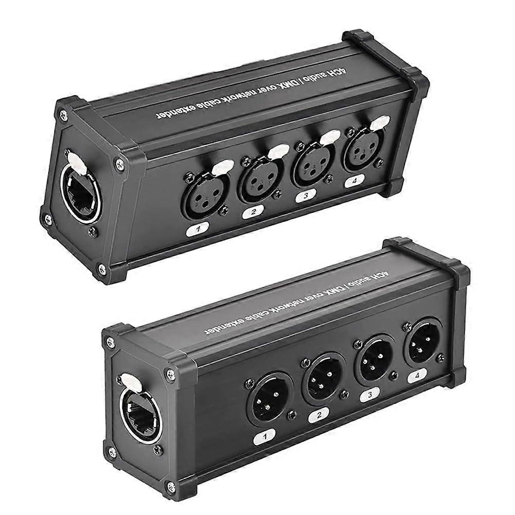 4Channel 3Pin Ethercon Cable Extender, XLR Network Cable MultiExtender for Stage Lighting and Recording Studio, XLR, Durable