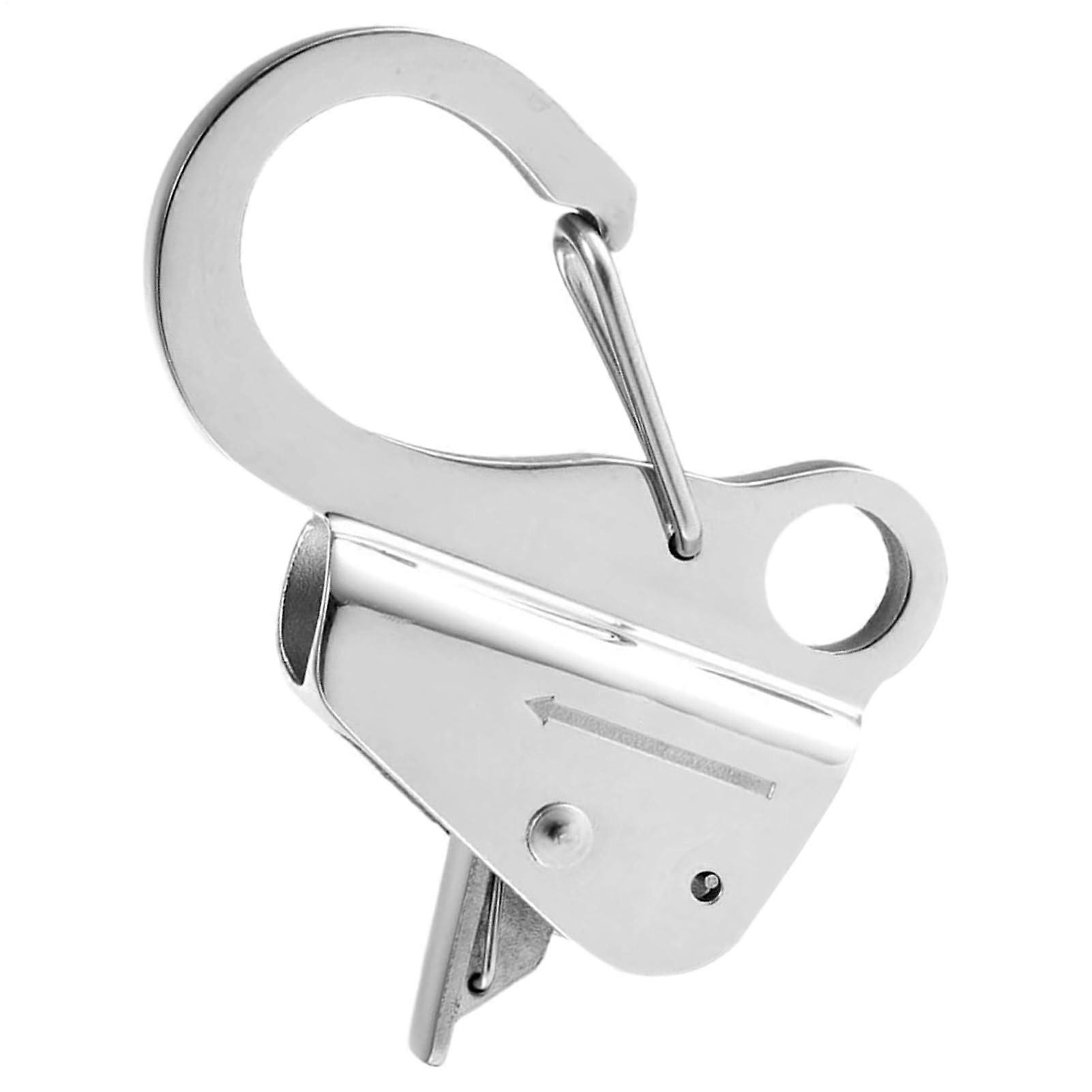 Boat Anchor Hook Adjustable Quick-Release Rope Clip for Fishing Docking Marine Silver
