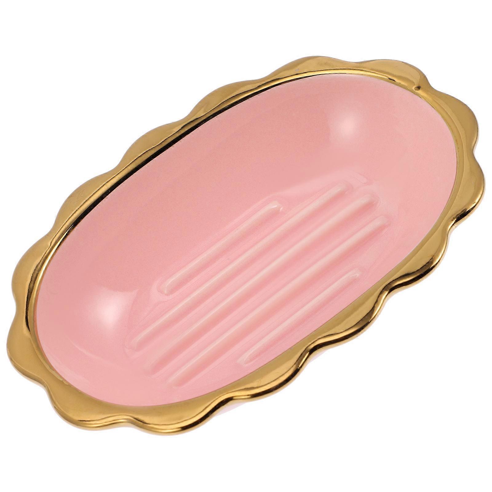 Moisture Proof Soap Box Minimalist Home Decoration 15x10.5cm Pink 1Pack