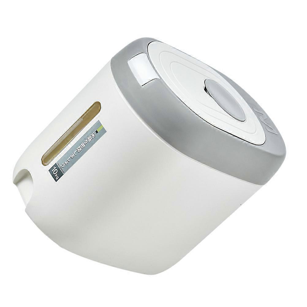 Rice Storage Containers Airtight Flour Container Dust-Proof Food Container Rectangular Shape 30.80X26.50X19.50CM White 1Pcs
