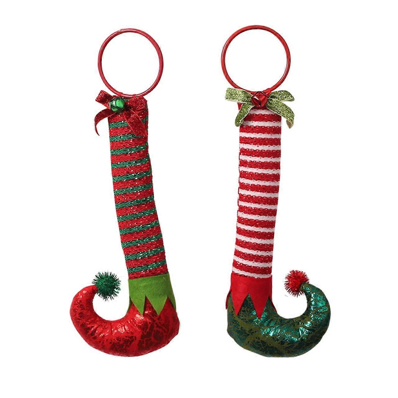 Elf Boot Shaped Decorative Strips for Hanging Ornaments for Christmas Party Multicoloured 31*14cm