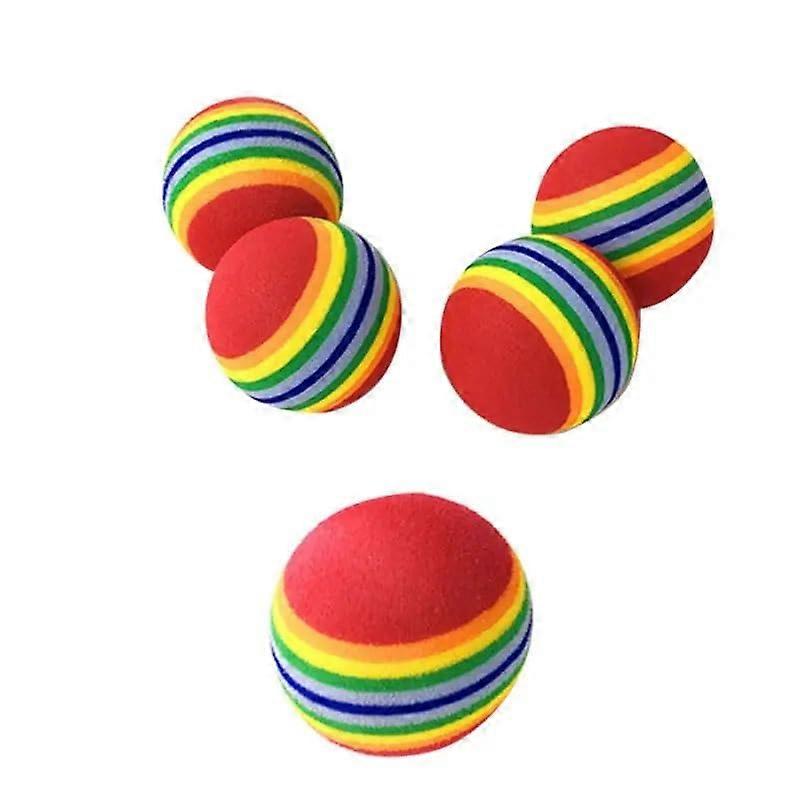 Colorful toy balls for pets, rainbow foam ball, interactive cat toy, chew, rattle, scratch ball