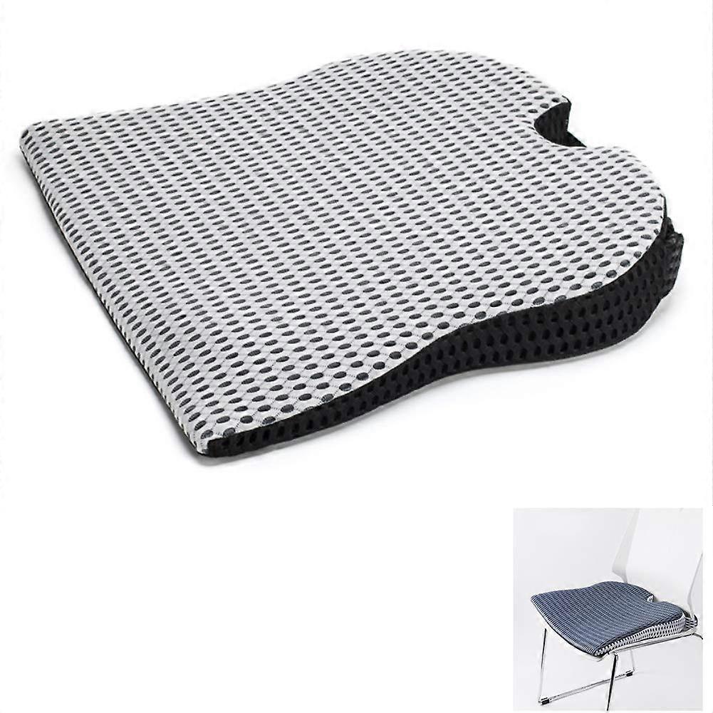 Memory Foam Wedge Cushion, Orthopaedic Seat Pad with Washable Cover, White