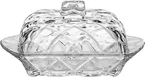 Transparent Glass Butter Dish with Lid 250g Butter Rectangular Butter Box Butter Container (BTDElegent)