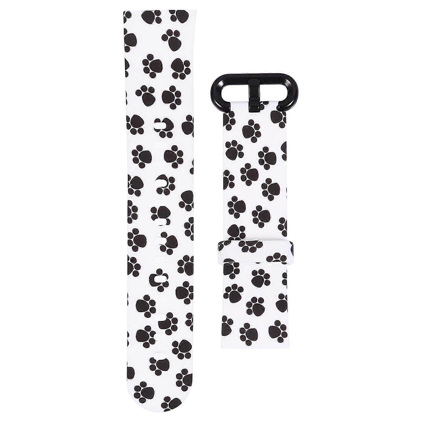 Replacement Watch Band Silicone Watch Strap Printing Floral Design Compatible For Mi Watch Daily Work .5X2.5CM 1Pack