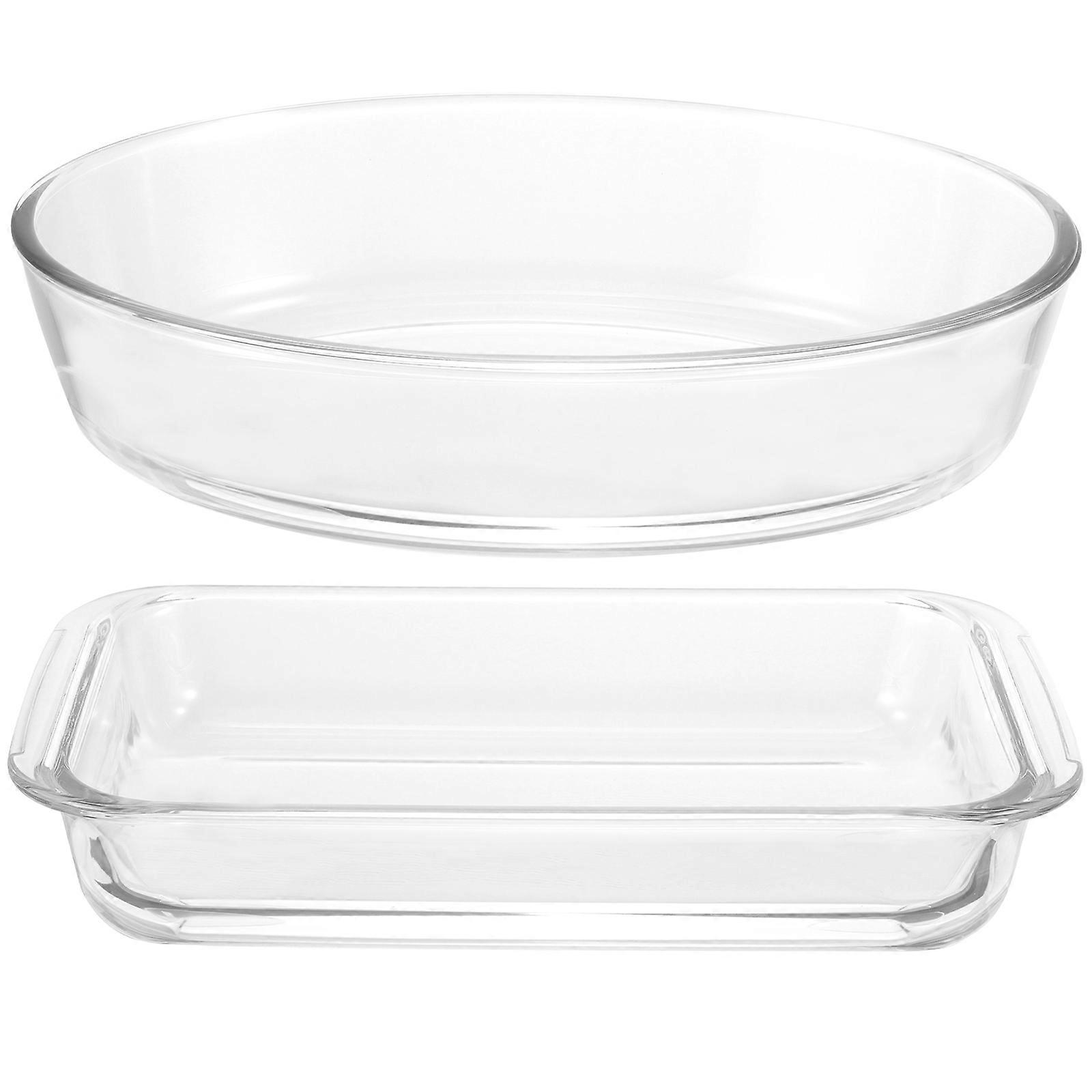 Auflaufform aus Glas, Auflaufform für Familienfeiern, 26,00 x 15,00 x 4,00 cm, mikrowellengeeignet, 2er-Set