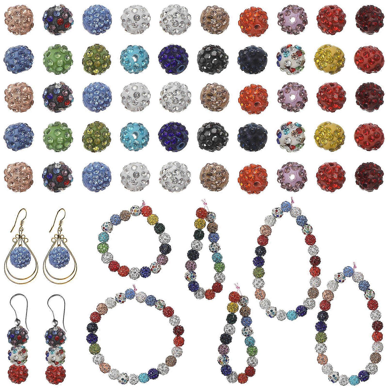 a polished product title and description for your **100pcs Rhinestone Beads Bulk Sparkling Round Polymer Beads**:
### **Product