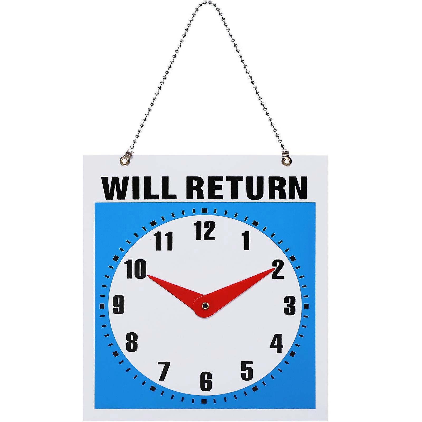 Clock Sign Office Business Open Closed Sign Clock Open Sign for Doors Plastic Indicate Business Hours 1Set