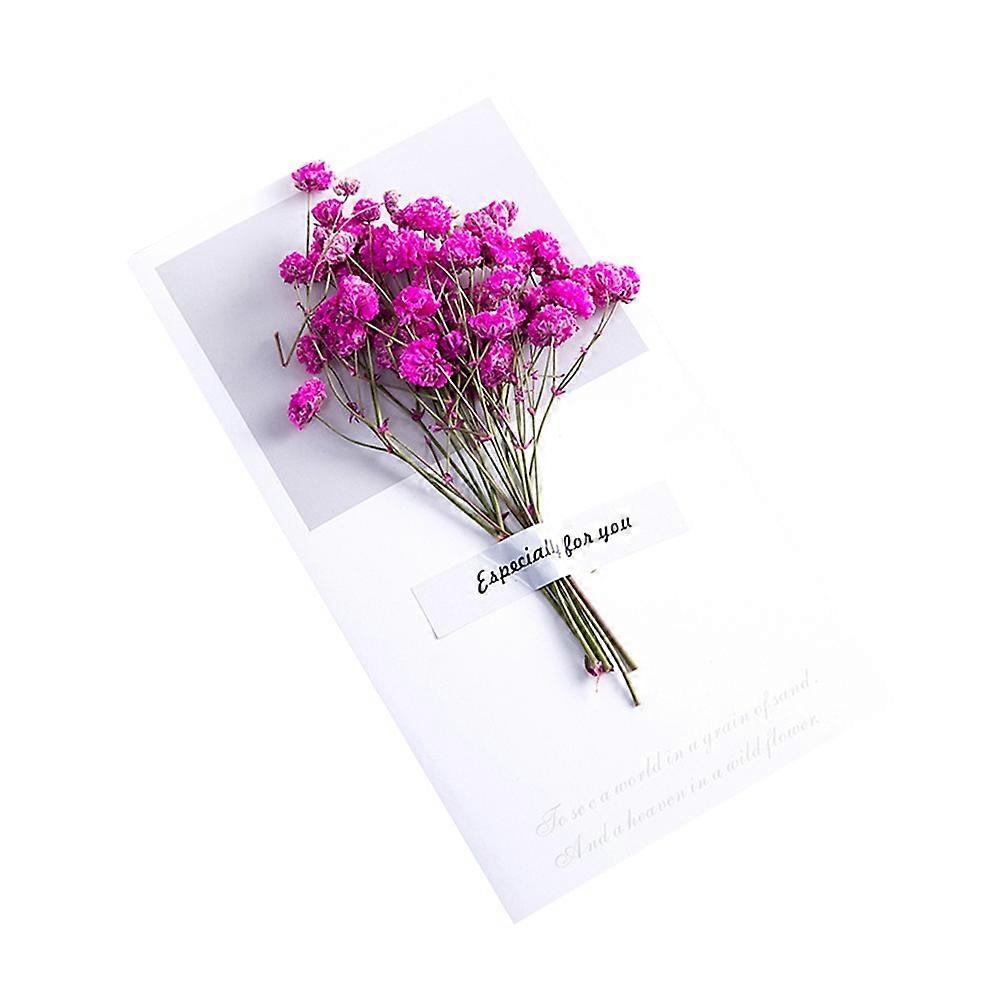 Greeting Card Handmade Invitation Card for Inviting 6Pcs Rosy Dried Flower