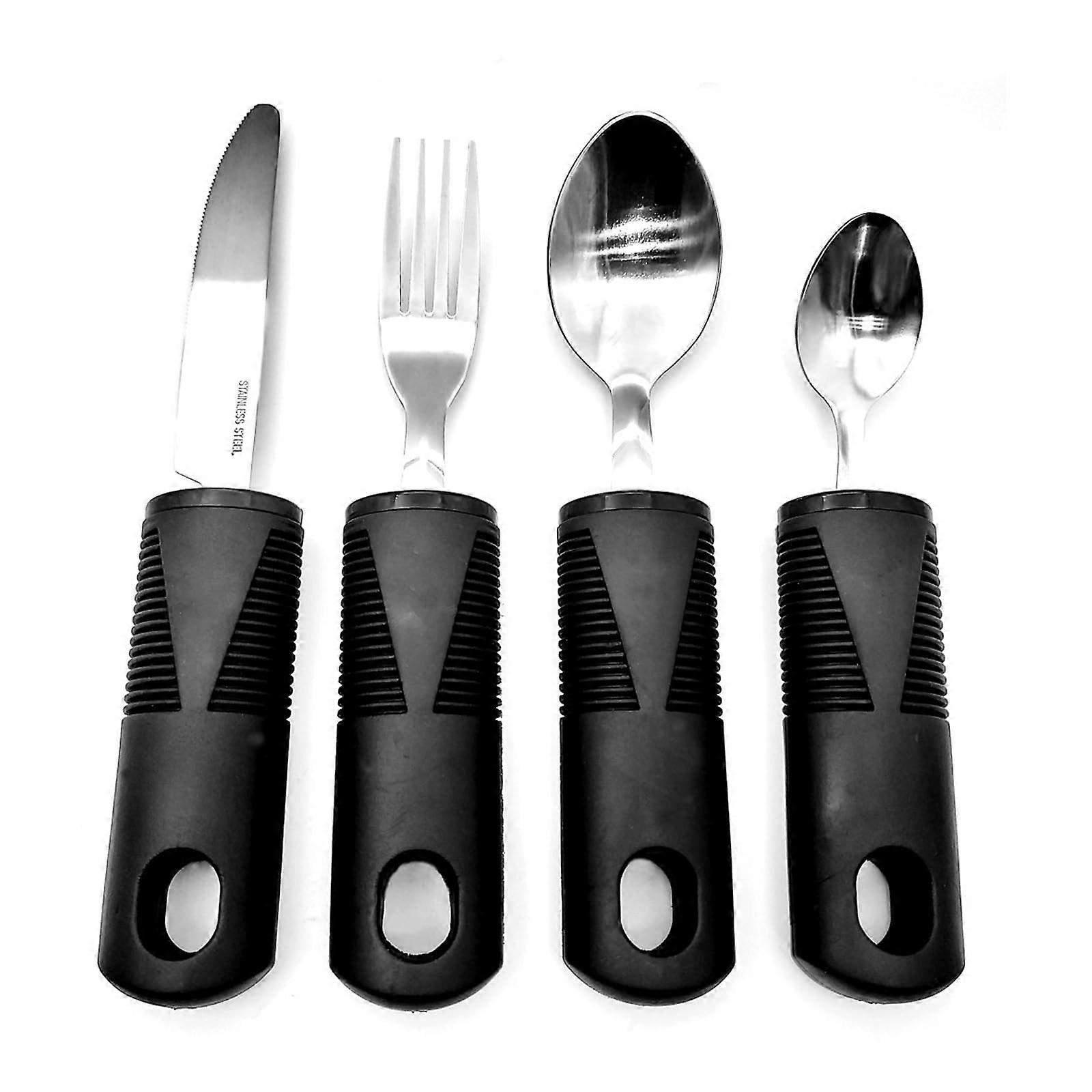 Weighted Flexible Cutlery For Disabled, Easy To Grasp, Dishwasher Safe Adaptive Utensil Set