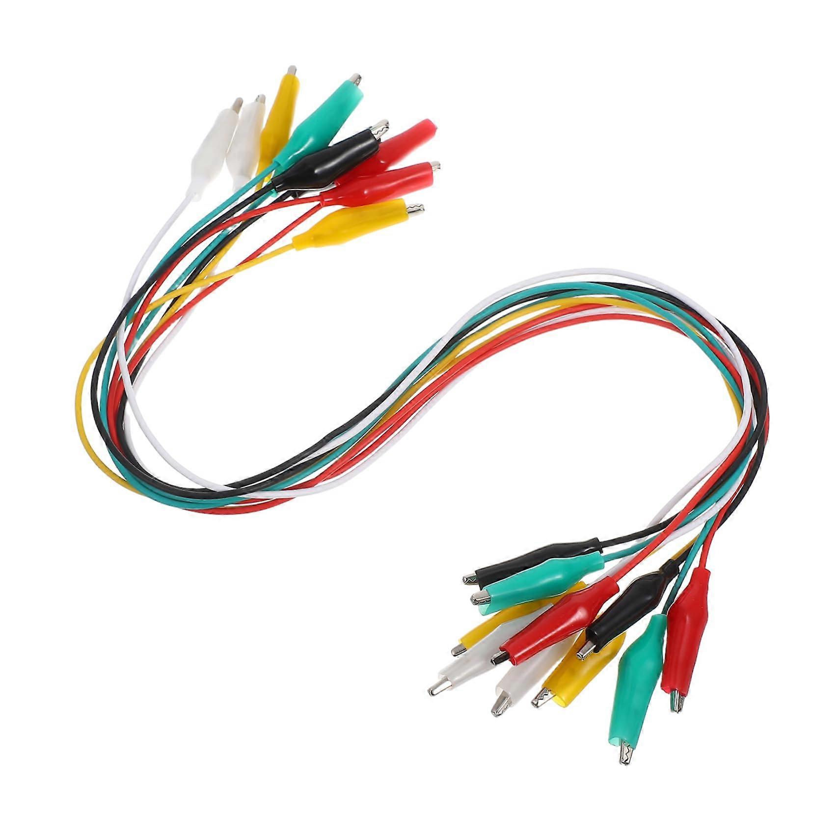 Pack of 10 Electrical Test Clamp Alligator Clips with Wires Small Alligator Clips Electrical Insulated Alligator Clips Wire Clips Metal PVC