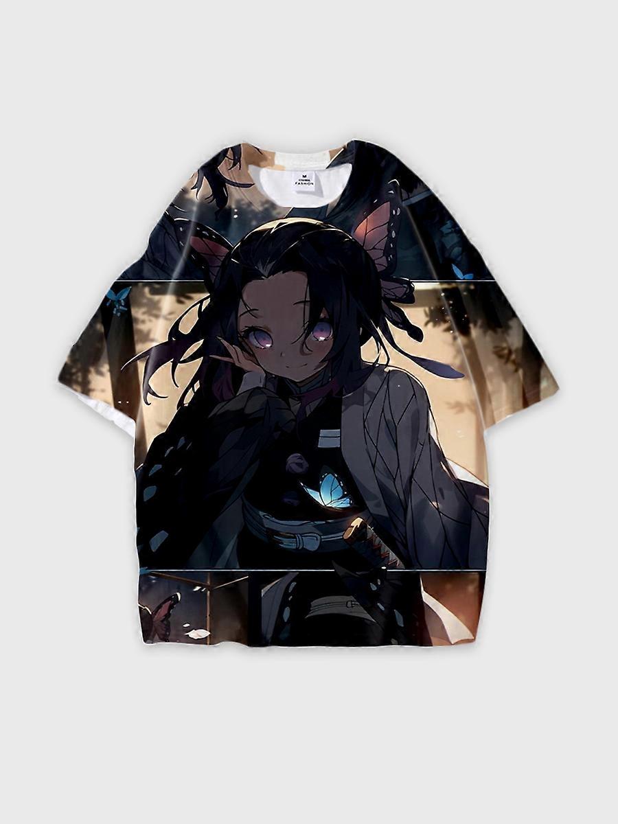 T-shirt round neck Character Pattern loose short sleeve P466