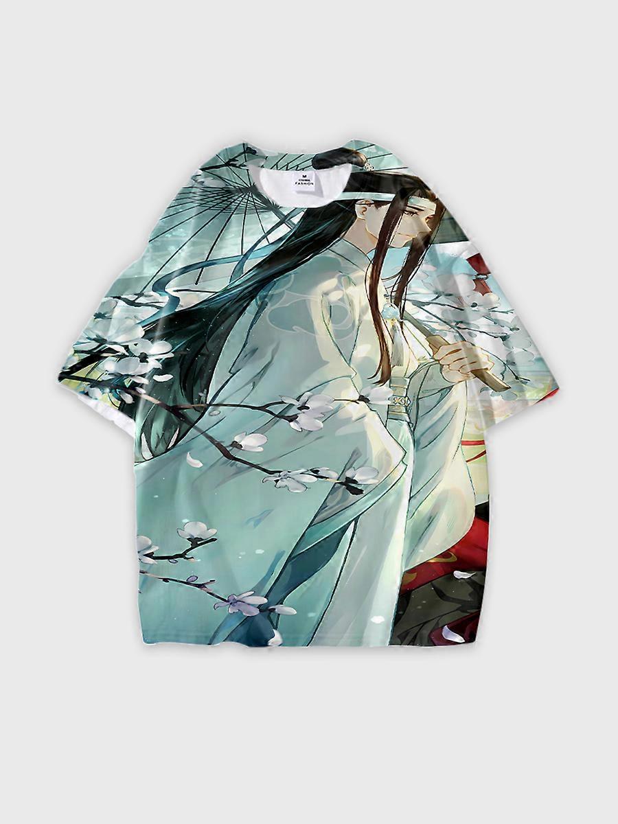 T-shirt round neck Character Pattern loose short sleeve E2502