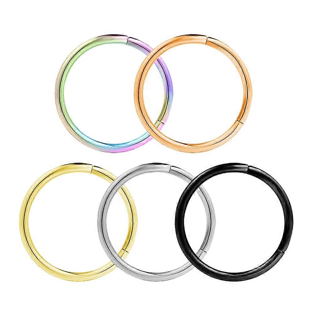 5Pcs Stainless Steel Nose Hoops Jewelry Adjustable Tightness Body Piercing Rings Assorted Color Ideal For Daily Use And Special Occasions