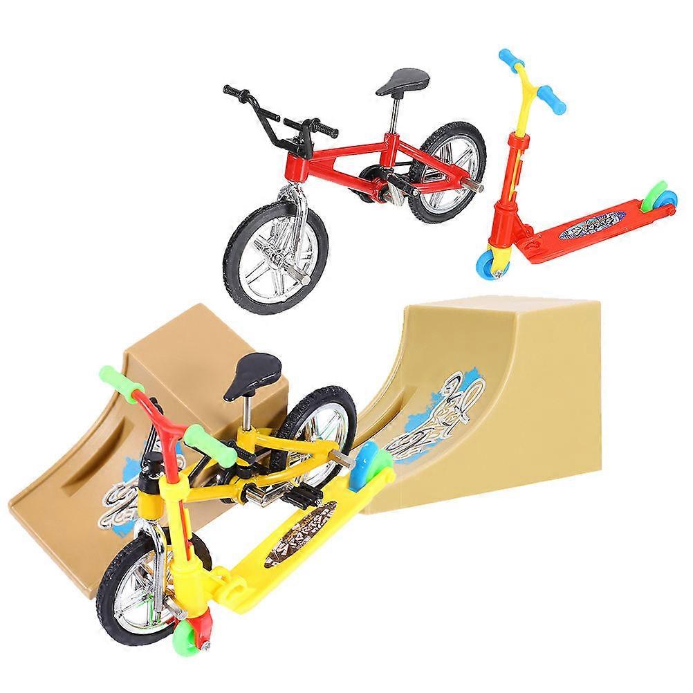 Finger Scooter Ramp Kit For Children Enjoying Table Games Perfect For Graduation Banquet Christmas New Year Assorted Color Stress Relief 2 Sets