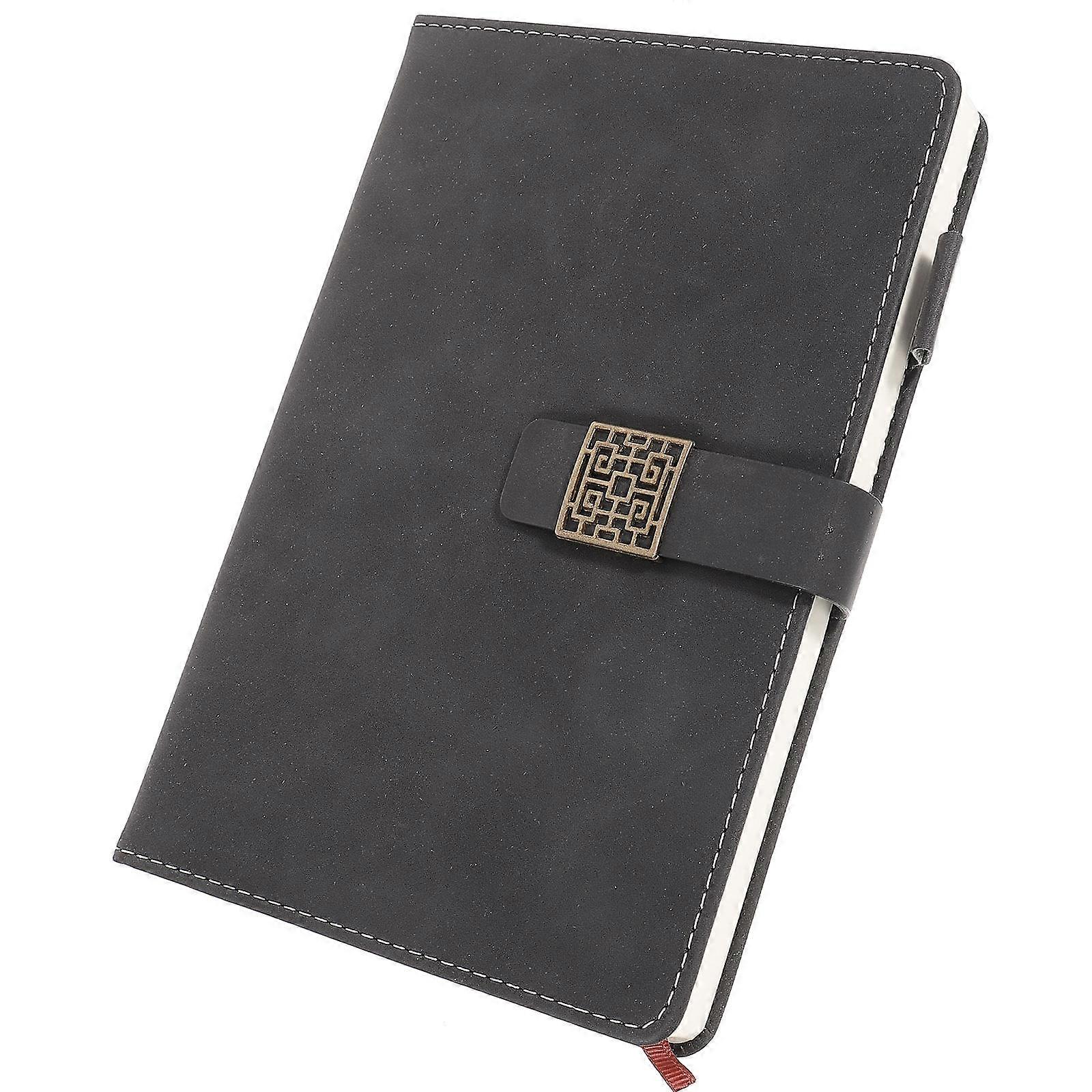 A5 Size Notebook Notebook for Students Black Durable PU Cover Included for Home Use