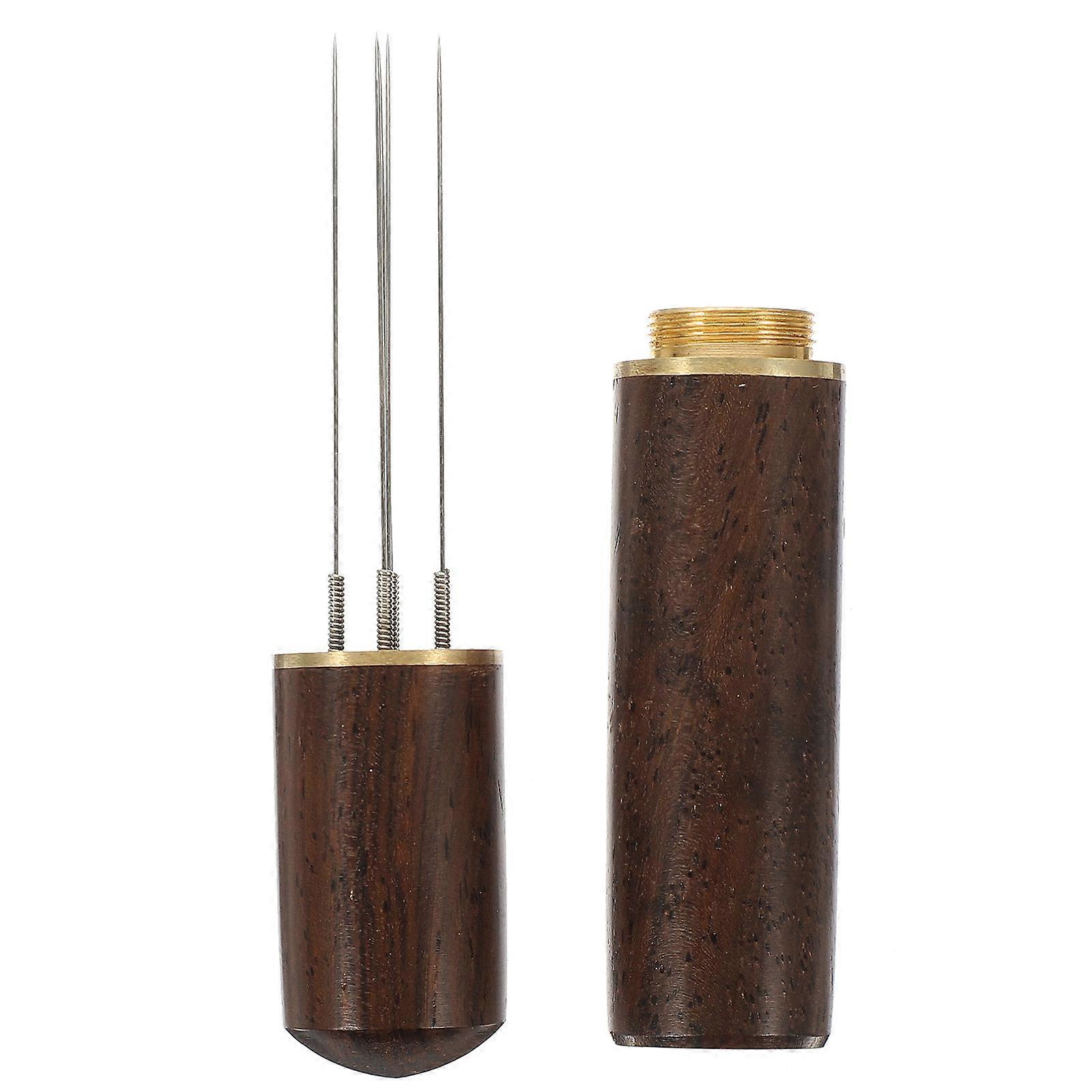 Coffee Machine Powder Dispenser Needle Espresso Preparation Tool 9.5X1.5CM Wooden Handle Stirring 1Pack