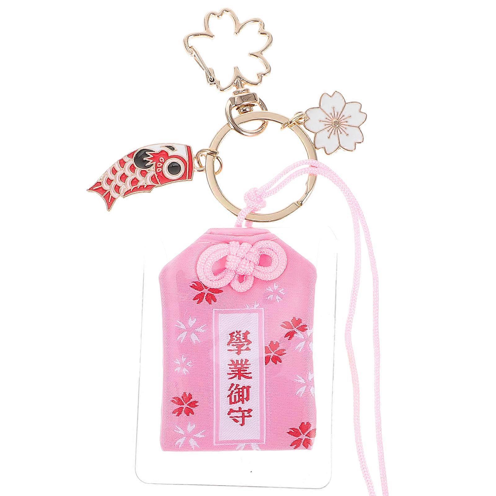 Cherry Blossoms Keychain Japanese Carp Key Ring Luck Charm Keychain