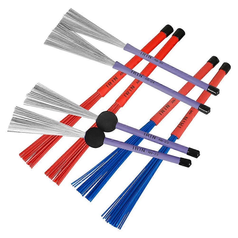 Box Drum Brush Set Durable Rubber Handle For Beginners And Professionals 4 Pairs