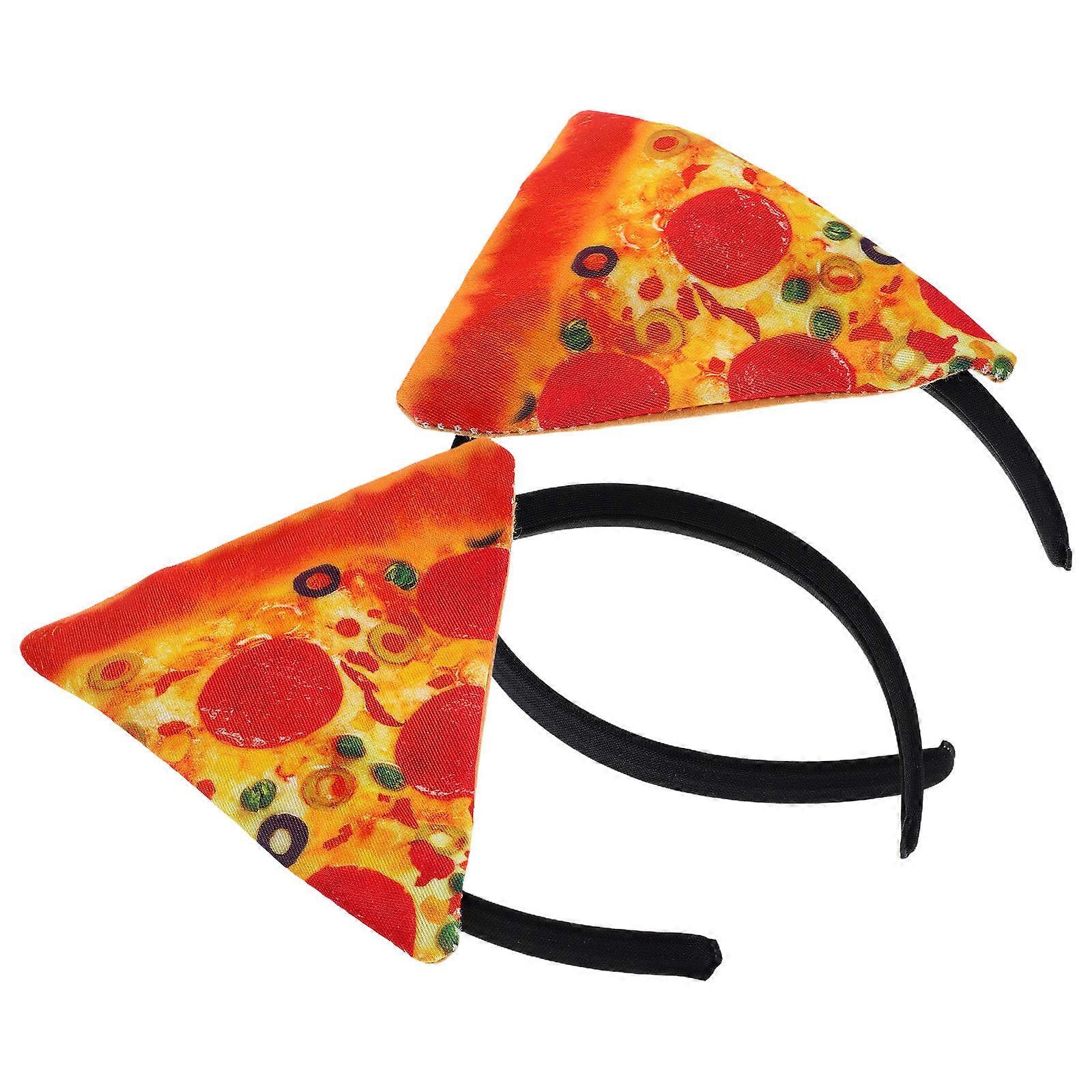 Unique Design Pizza Shape Headband for Decor Use Lightweight and Comfortable Polyester and Plastic Multi Color