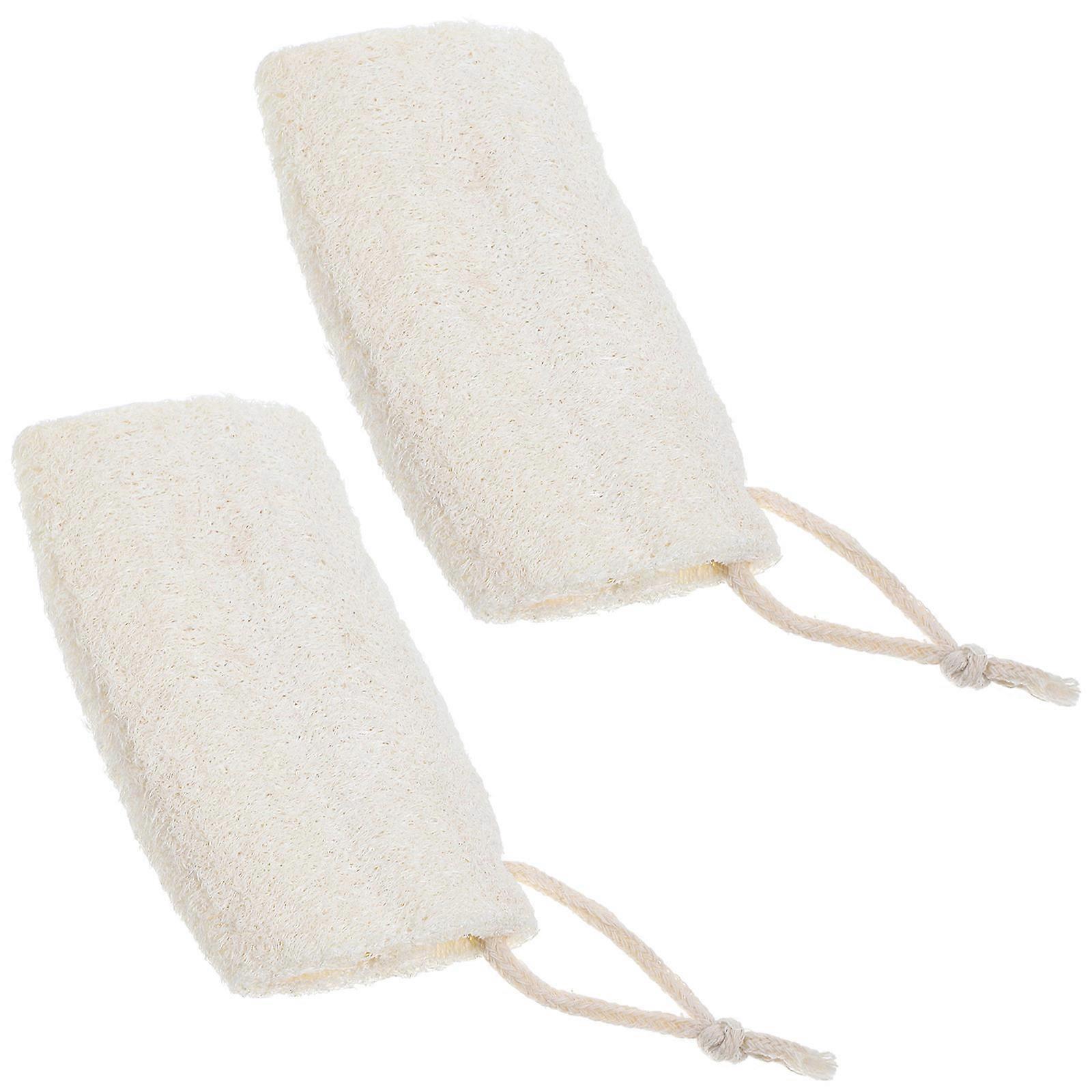 White Exfoliating Bath Loofah for Cleaning Use Safe Durable Lightweight Comfortable 2 Pcs