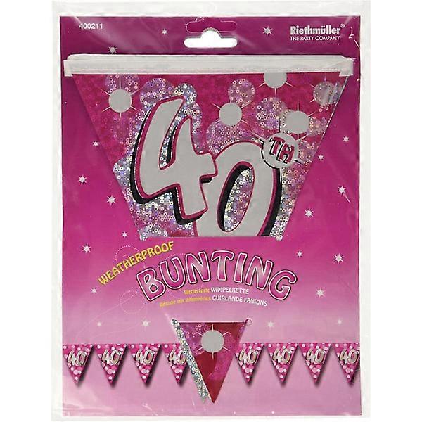 Riethmuller foil sequence 40th birthday banner, pink.