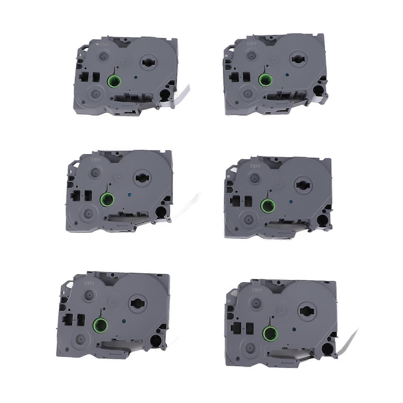 Label Maker Tape 12mm Width 8M Length Black On White Waterproof Covering Strong Adhesive Label Tape for TZC231 White Box of 6 