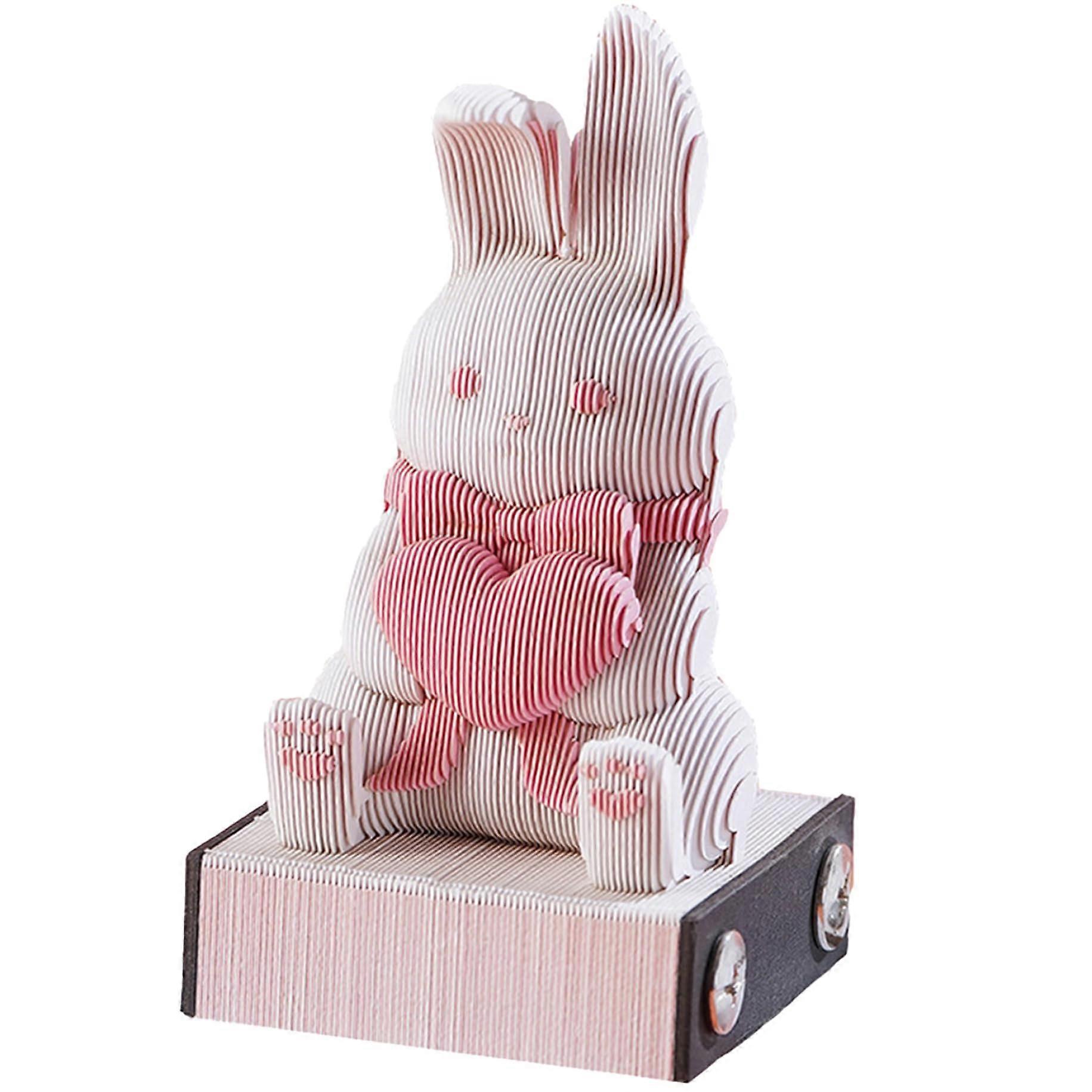 3D Memo Pad Exquisite Elegant Decorative 3D Note Base Living Room Desk Memo Pad Gift for Colleagues Boyfriend Bunny 3D Memo Pad Style 2