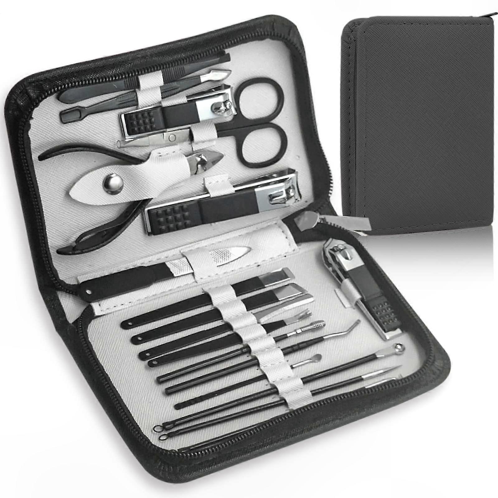 18-in-1 Nail Care Kit with Zippered Case - Professional Manicure and Pedicure Tools for Grooming and Maintenance