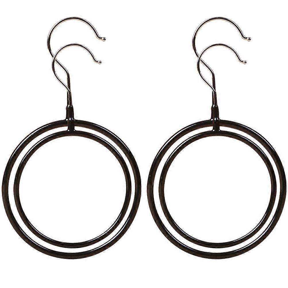 Multipurpose Wardrobe Hanger For Organizing Scarves And Ties In Black Round Shape 4Pcs