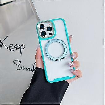 Compatible For iPhone 16 Pro Max Magnetic Case Kickstand Electroplating Lens Frame TPU Acrylic Phone Back Cover