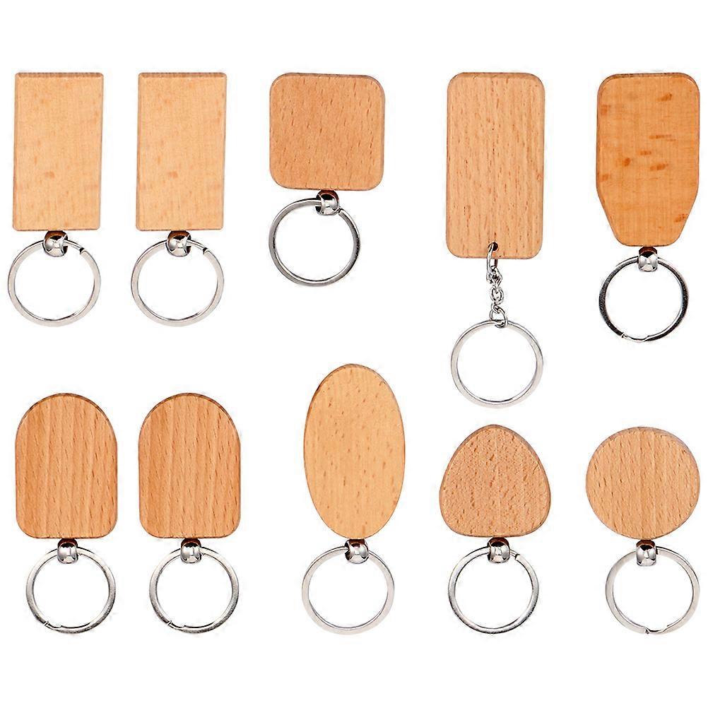Wood Keychain 10Pcs Engraving Blanks For Men And Women Suitable For Any Occasions Including Graduation
