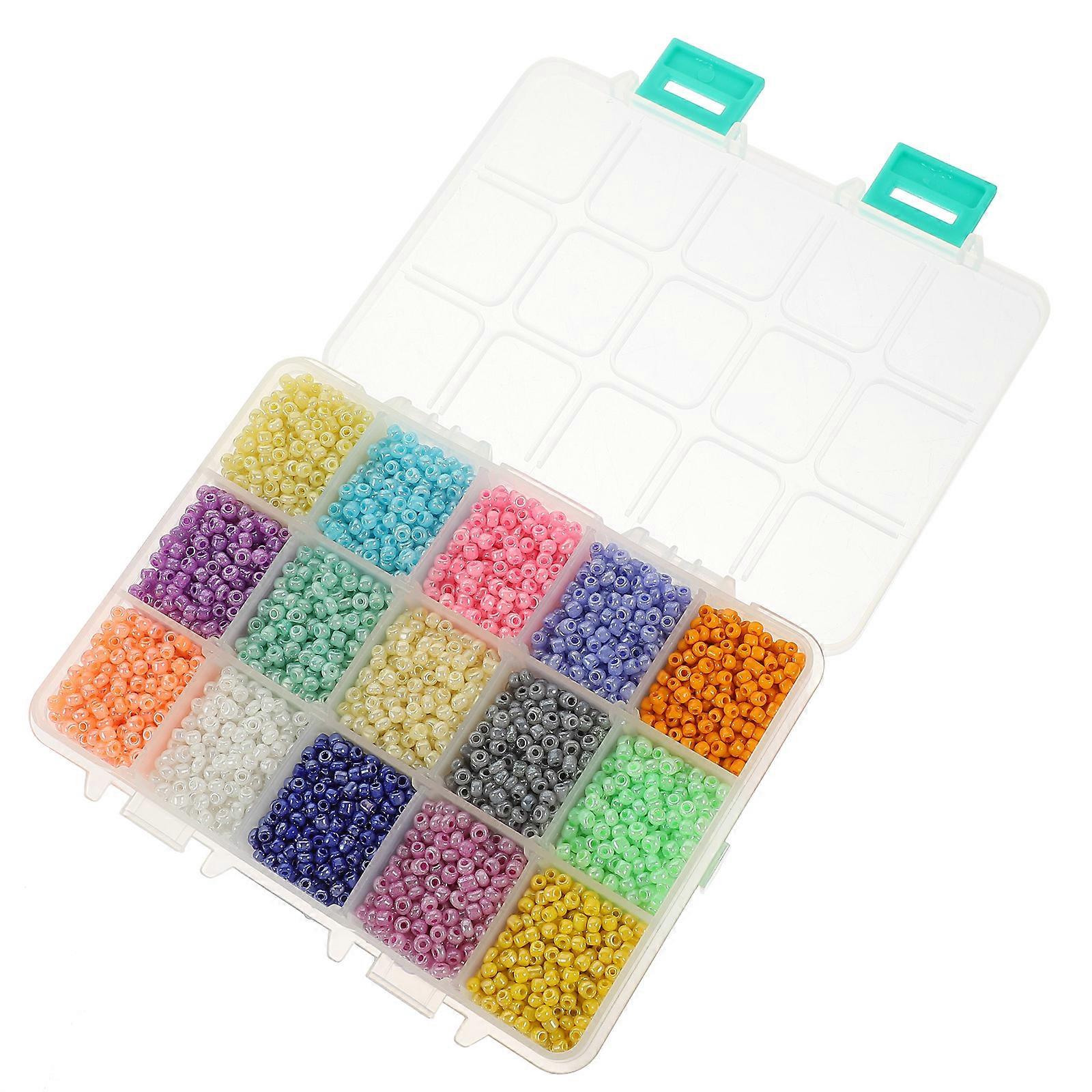 Glass Beads for Jewelry Making 1 Box Assorted Color Tiny Beads for DIY Craft Projects